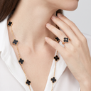Vintage Alhambra Onyx Clover 20 Motifs Necklace