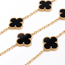 Vintage Alhambra Onyx Clover 20 Motifs Necklace