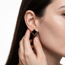 Vintage Alhambra Onyx Motif Earrings