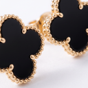 Vintage Alhambra Onyx Motif Earrings