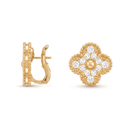 Vintage Alhambra Paved Diamond Earrings
