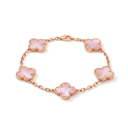 Vintage Alhambra Pink Opal Clover 5 Motifs Bracelet