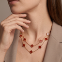 Vintage Alhambra Red 20 Motifs Long Necklace