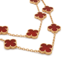 Vintage Alhambra Red 20 Motifs Long Necklace