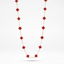 Vintage Alhambra Red 20 Motifs Long Necklace
