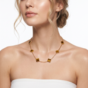 Vintage Alhambra Tiger Eye Clover 10 Motifs Necklace