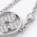 White Blossom Pave Flower Pendant Necklace